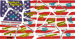 Broken American flag